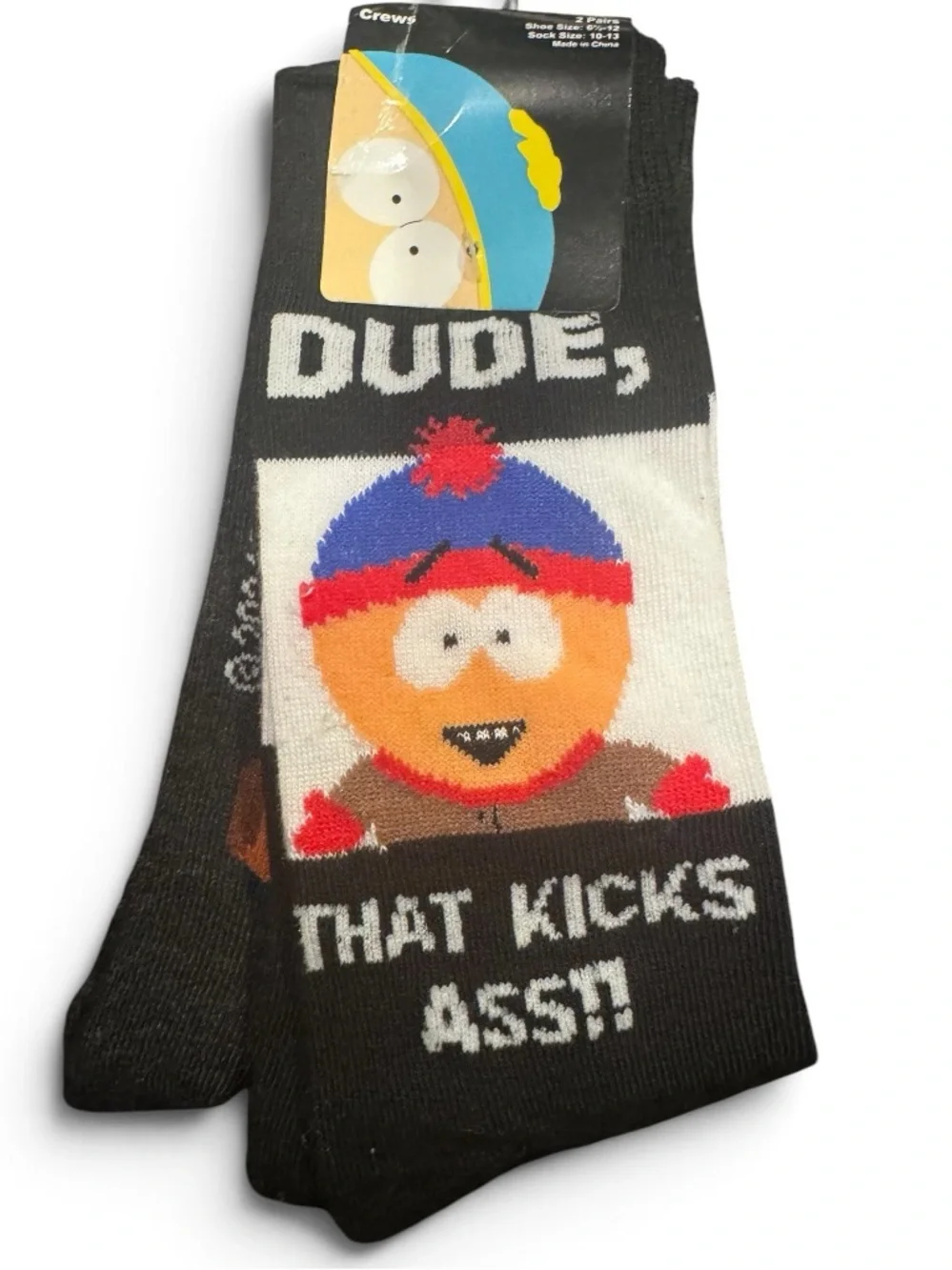 South Park 2 Pair Crew Socks Stan Kenny Men’s 6.5-12